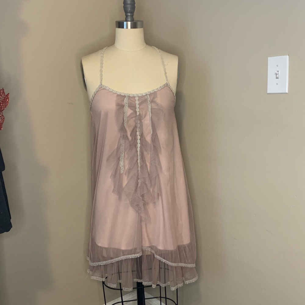 Light Purple Elegant Lace Trim Dress
